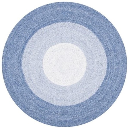 Safavieh 9 x 9 ft. Braided Round Rug; Blue & Ivory BRD802M-9R